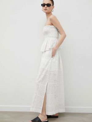Pamučna maksi suknja Herskind bijela