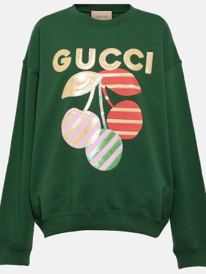 Bavlněná mikina Gucci zelená