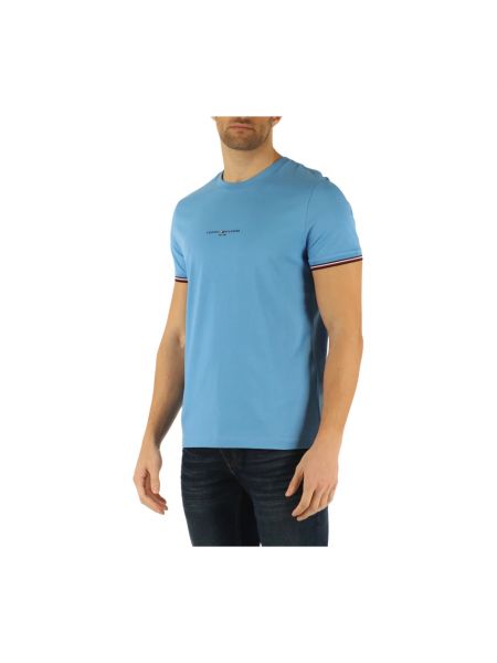 Camisa slim fit de algodón Tommy Hilfiger azul