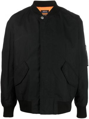 Bavlnená bomber bunda na zips A.p.c. čierna