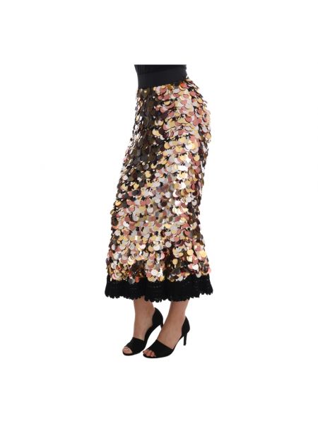 Falda larga con lentejuelas de cintura alta Dolce & Gabbana
