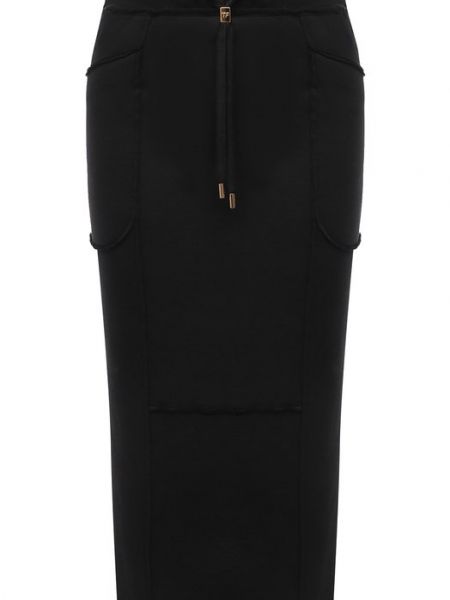 Хлопковая шелковая юбка Tom Ford черная