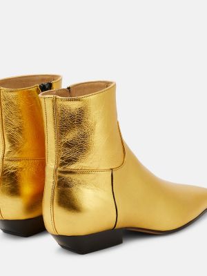 Ankle boots skórzane Khaite złote