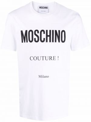 Raštuotas marškinėliai Moschino balta