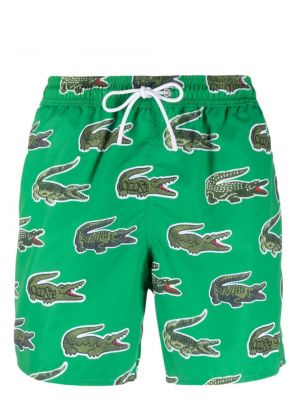 Kratke hlače s printom Lacoste zelena