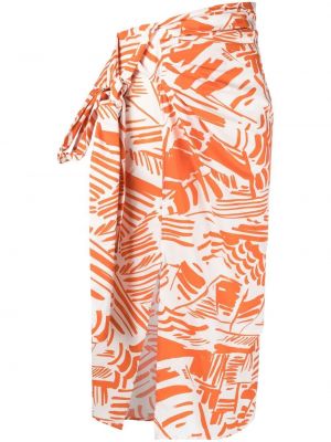 Falda con estampado abstracto Msgm naranja