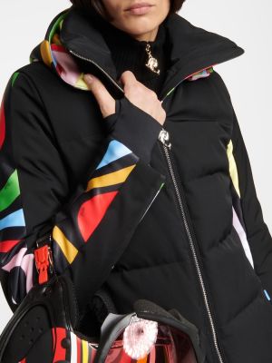 Pérová lyžiarska bunda s potlačou Pucci čierna