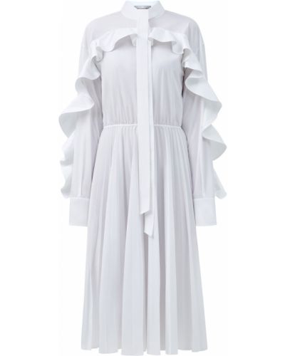 Хлопковое рубашка платье с вышивкой Valentino, белое