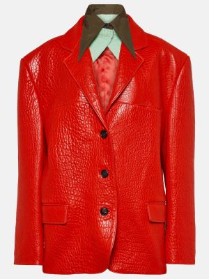 Usnjena jakna Prada rdeča