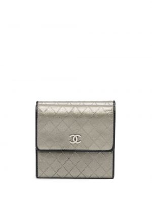 Prošívaná peněženka Chanel Pre-owned stříbrná