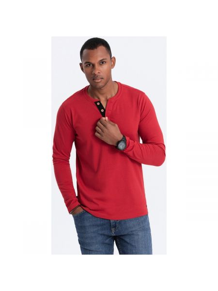 Tričko s dlouhým rukávem s dlouhými rukávy s krátkými rukávy Ombre červené