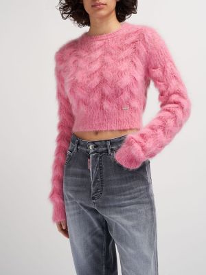 Moherowy sweter Dsquared2 różowy
