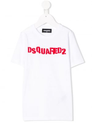 Trykt t-skjorte for jenter Dsquared2 Kids hvit