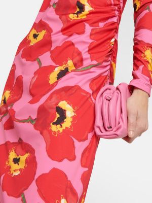Midi obleka s cvetličnim vzorcem s potiskom Carolina Herrera