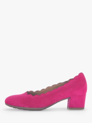 Замшевые туфли на каблуке Gabor розовые