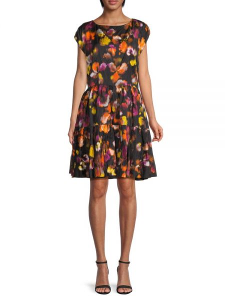 Платье мини с абстрактным узором Jason Wu черное