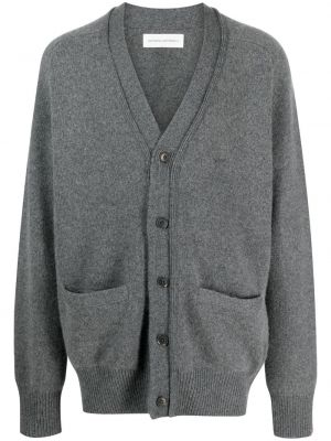 Cashmere strikkegenser med knapper med v-hals Extreme Cashmere grå