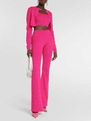 Расклешенные брюки La Greca с завышенной талией VERSACE розовый