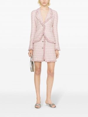 Tvídové mini sukně Giambattista Valli růžové