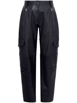 Pantalon cargo en cuir avec poches Proenza Schouler noir