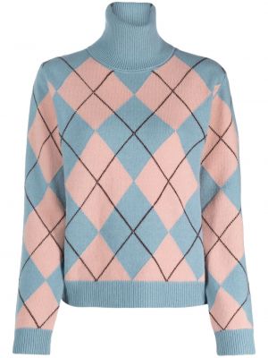 Kockovaný sveter s vzorom argyle Semicouture