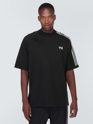 Camiseta de algodón de tela jersey Y-3 negro
