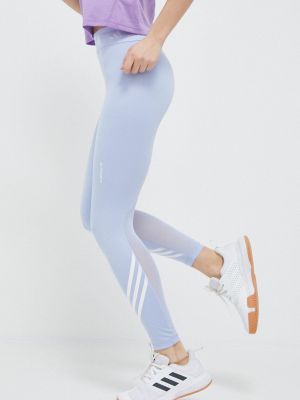 Spodnie sportowe w paski z nadrukiem Adidas Performance niebieskie