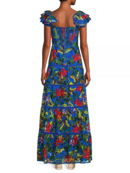 Длинное платье в цветочек с принтом с тропическим принтом Alice + Olivia