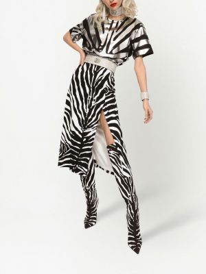 Midi svārki ar apdruku ar zebras rakstu Dolce & Gabbana