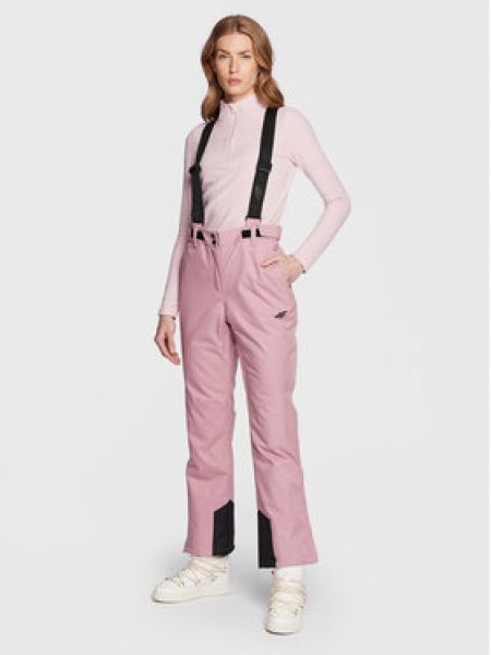 Kalhoty relaxed fit 4f růžové