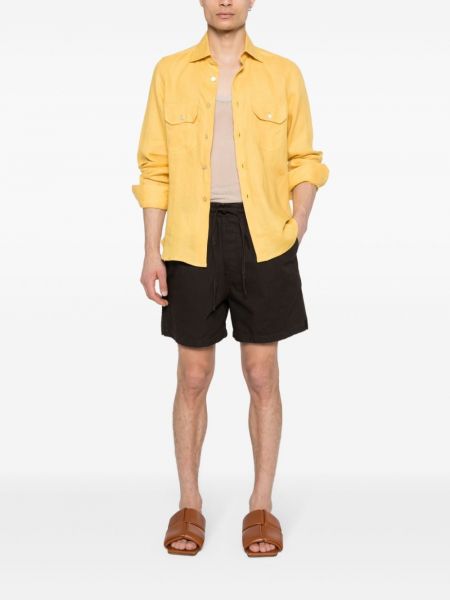 Klasikiniai lininė marškiniai Kiton geltona
