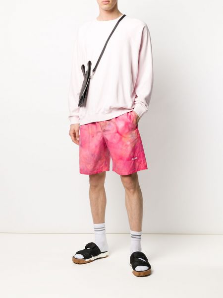 Pantalones cortos deportivos con estampado tie dye Msgm rosa