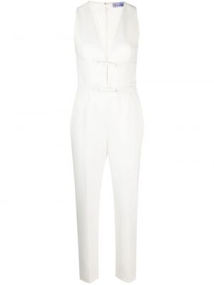 Ολόσωμη φόρμα με φιόγκο με λαιμόκοψη v Valentino Garavani λευκό