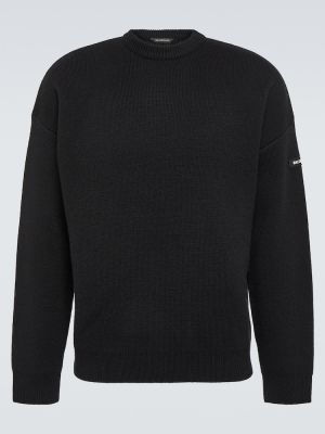 Sweter wełniany oversize Balenciaga czarny