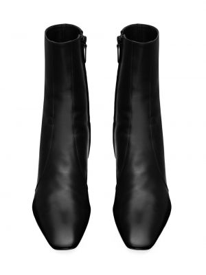 Кожаные ботинки на молнии Saint Laurent черные