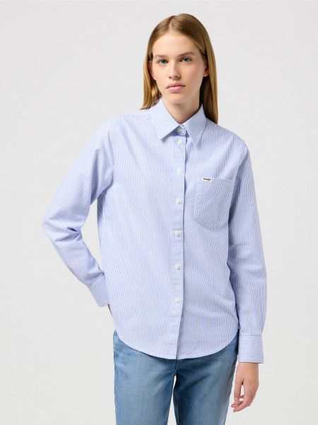 Голубая хлопковая рубашка Wrangler