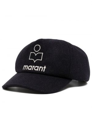Cappello con visiera ricamato Isabel Marant blu