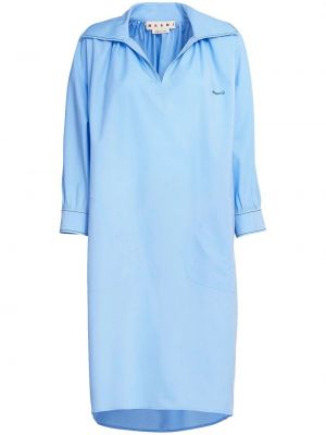 Sukienka koszulowa bawełniana z nadrukiem Marni