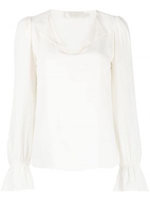 Блуза с v-образно деколте Jane бяло
