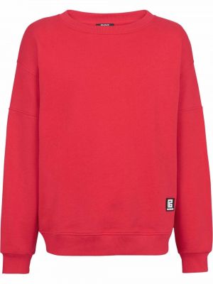 Trykt bomull sweatshirt Balmain rød