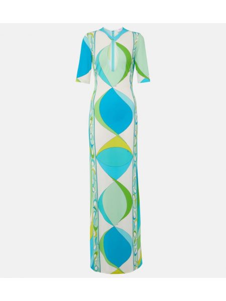 Μάξι φόρεμα με σχέδιο Pucci μπλε