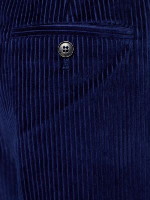 Manšestrové kalhoty s vysokým pasem relaxed fit Weekend Max Mara modré