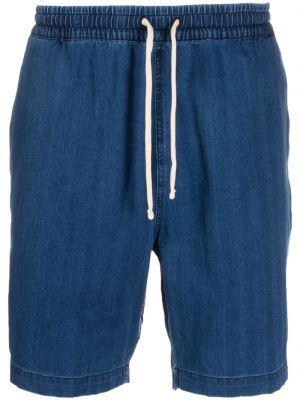 Pantaloni scurți din bumbac cu model herringbone Universal Works albastru