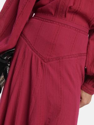 Falda midi de algodón plisada Marant Etoile rosa