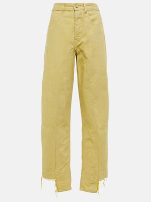 Voľné džínsy s rovným strihom s vysokým pásom Jil Sander žltá