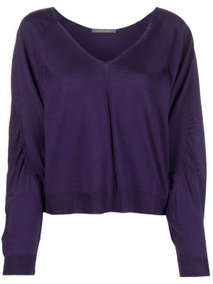 Pull en tricot à col v Alberta Ferretti violet