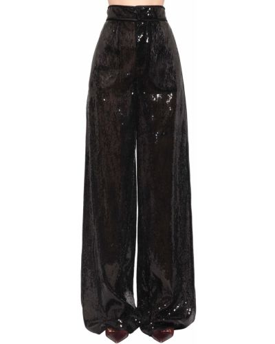 Широкі брюки із завищеною талією на шпильці Dsquared2, чорні