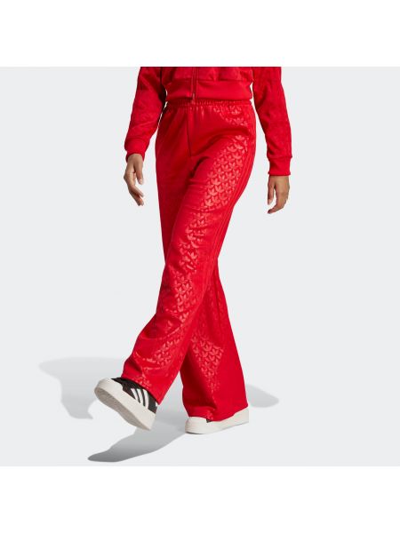Широки панталони тип „марлен“ Adidas Originals червено