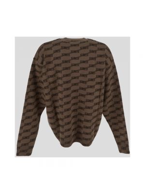 Dzianinowy sweter Balenciaga brązowy