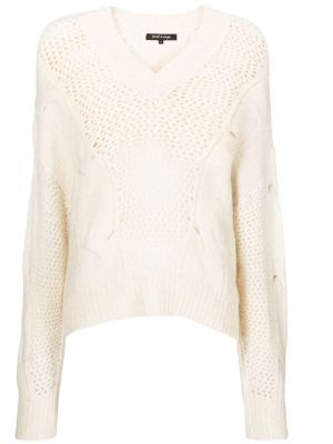 Пуловер с v-образно деколте Tout A Coup бяло